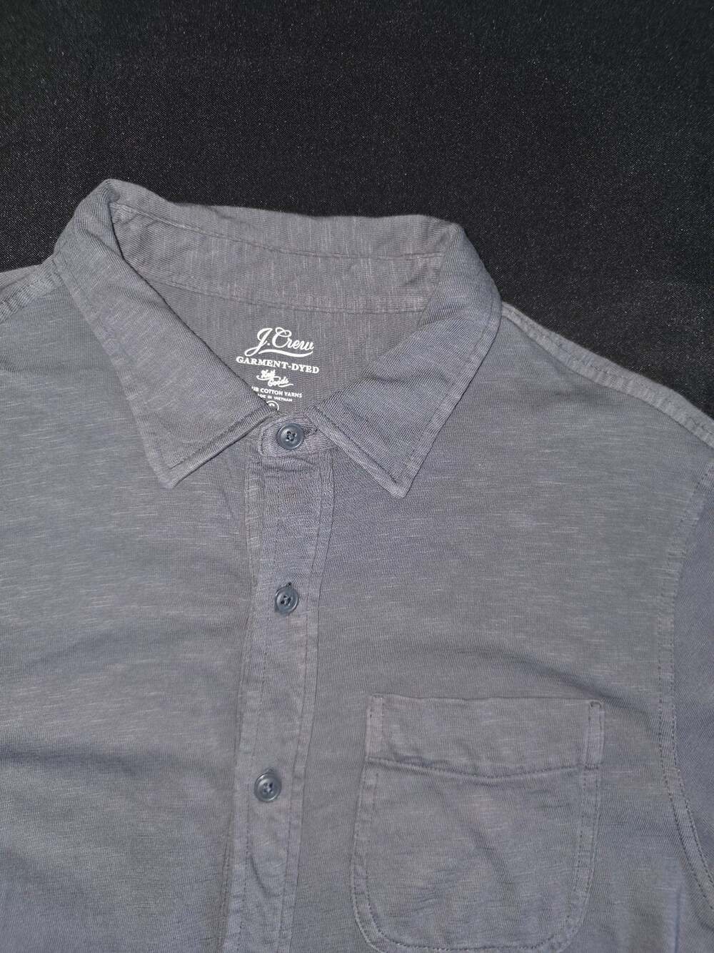 J.Crew Garment-Dyed Harbor Shirt Size S Gray Slub Cotton Yarns